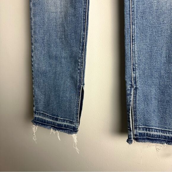 Free People Raw Hem Ankle Skinny Jeans Side Slits Released Hem Size 31 - Picture 5 of 9